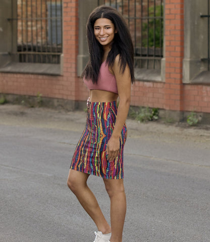 Biggie Style Printed Mini Pencil Skirt / Hip Hop Party/ Freaknik Outfit