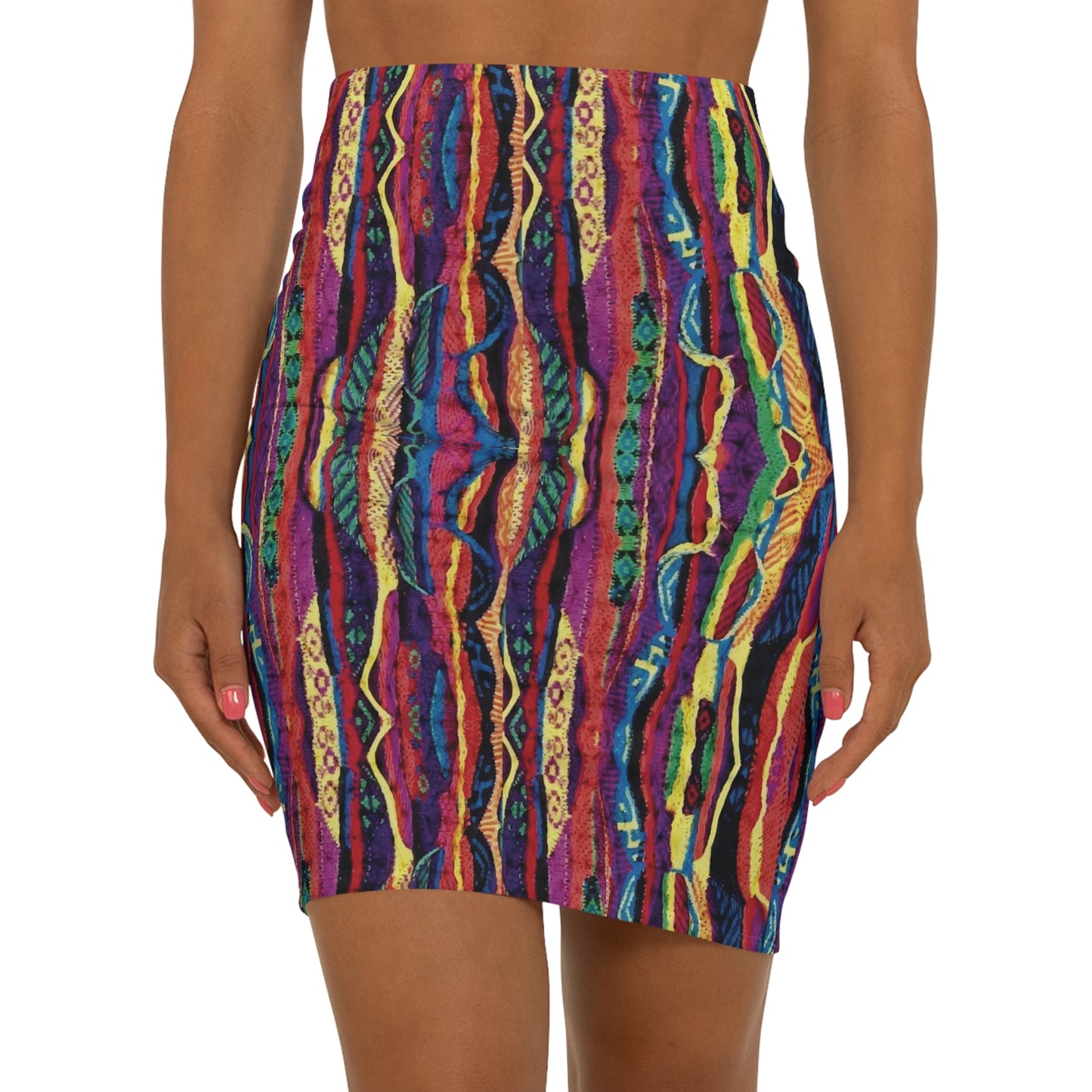 Biggie Style Printed Mini Pencil Skirt / Hip Hop Party/ Freaknik Outfit