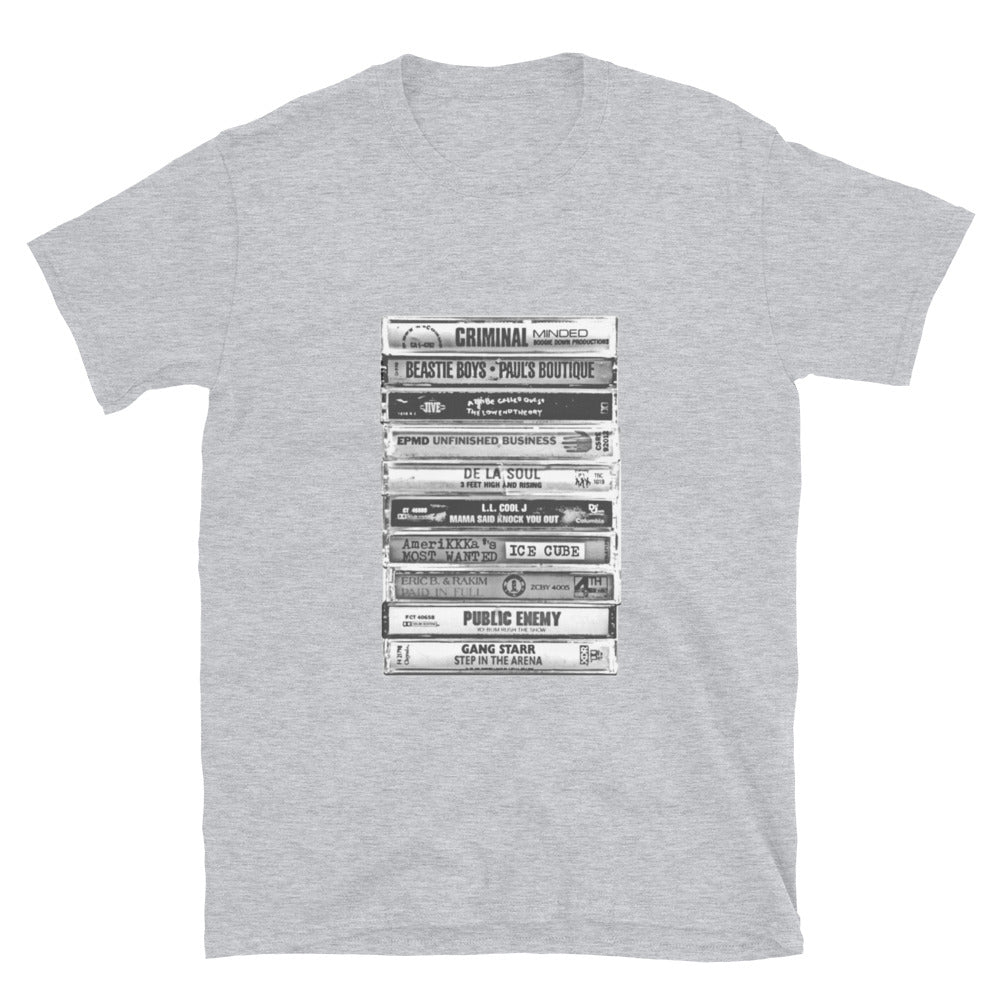 Old School Rappers / Hip Hop Tapes / Cassettes T shirt / Rap Cassettes Stack