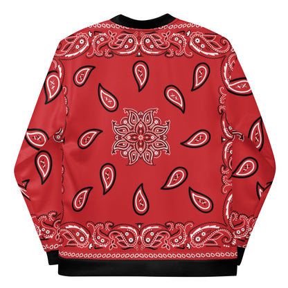 Red Bandana Jacket / Hip Hop Bomber Jacket/ Old School Hip Hop / Red Bandana Paisley