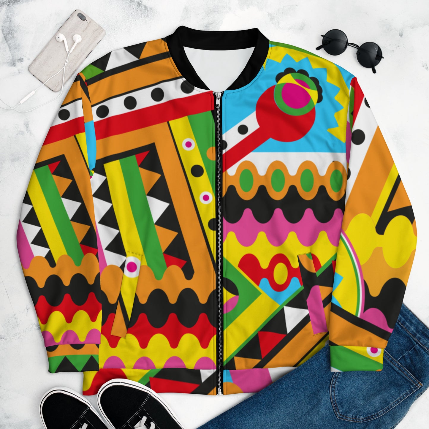 Old School Hip Hop Bomber Jacket / Jazzy Fresh Jacket