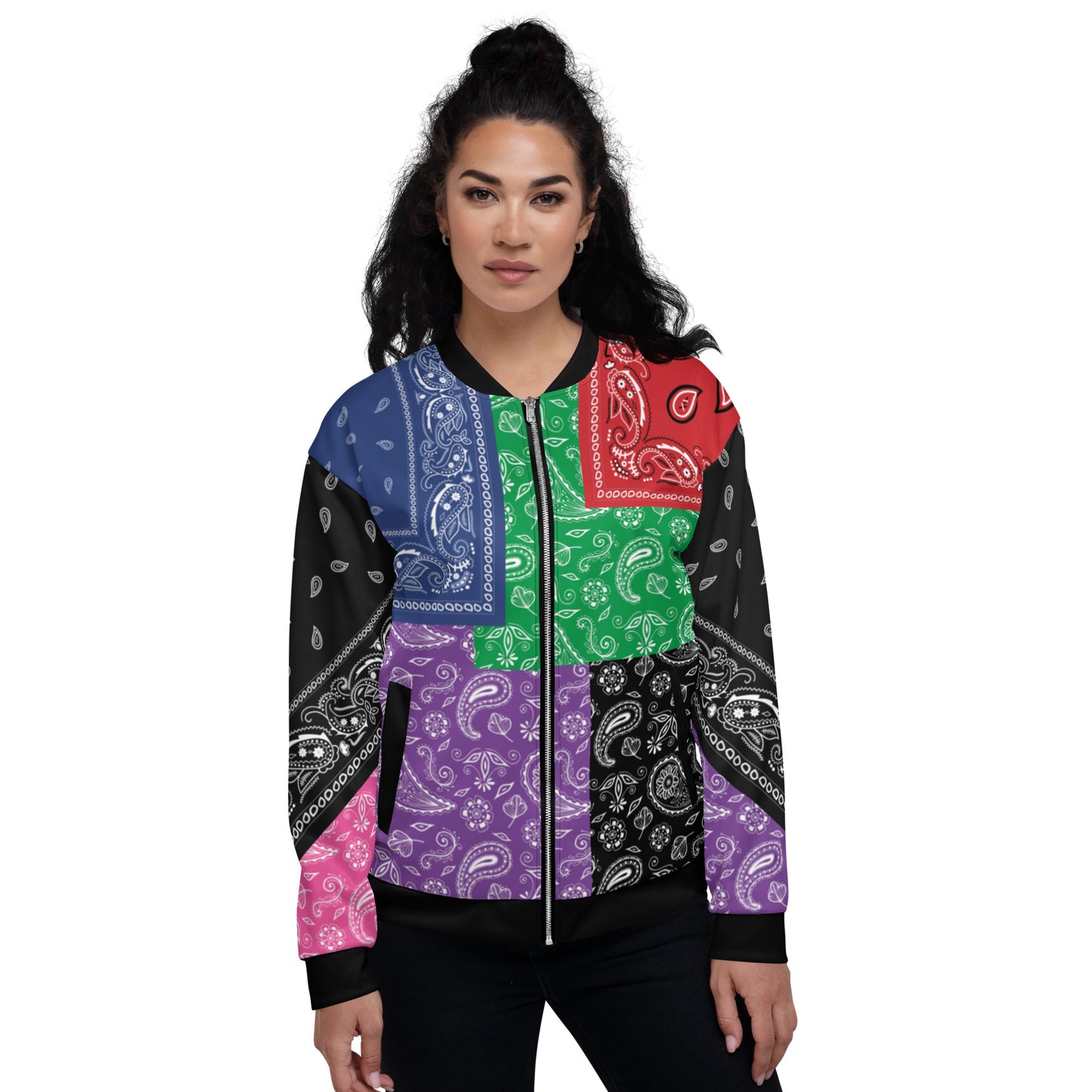 Hip Hop Bandana Jacket / Colorful Patchwork Bandana