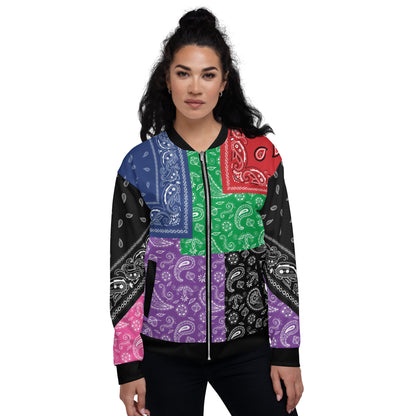 Hip Hop Bandana Jacket / Colorful Patchwork Bandana