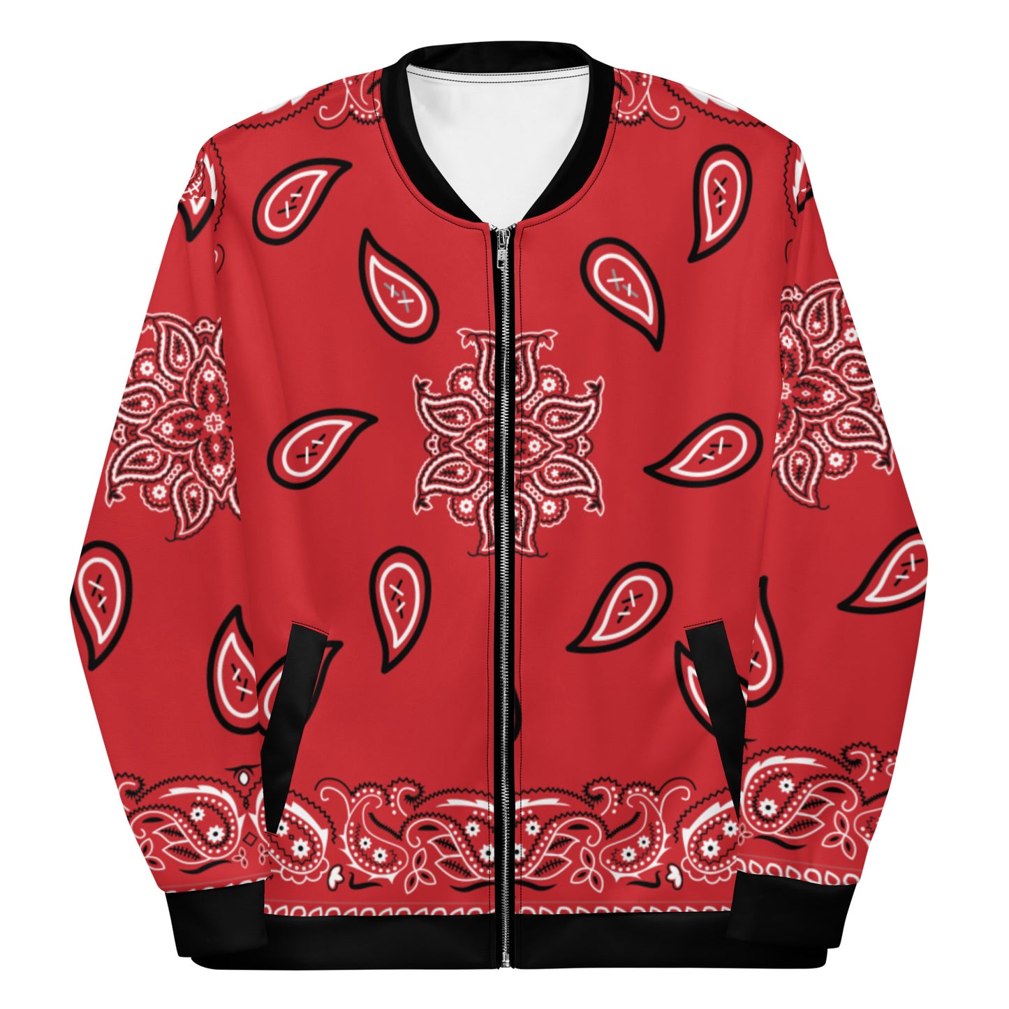 Red Bandana Jacket / Hip Hop Bomber Jacket/ Old School Hip Hop / Red Bandana Paisley