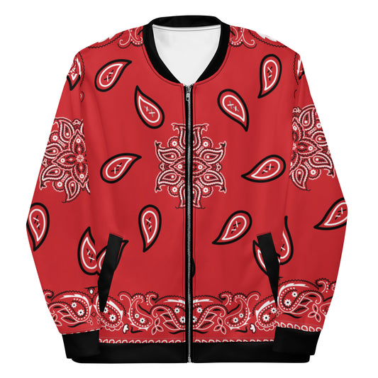 Red Bandana Jacket / Hip Hop Bomber Jacket/ Old School Hip Hop / Red Bandana Paisley
