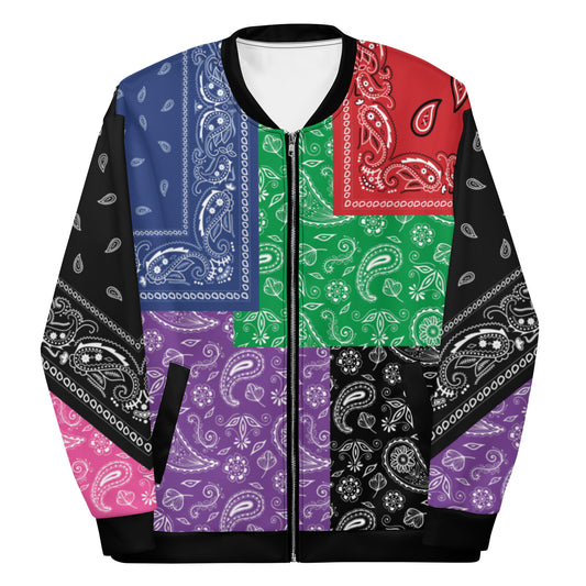 Hip Hop Bandana Jacket / Colorful Patchwork Bandana