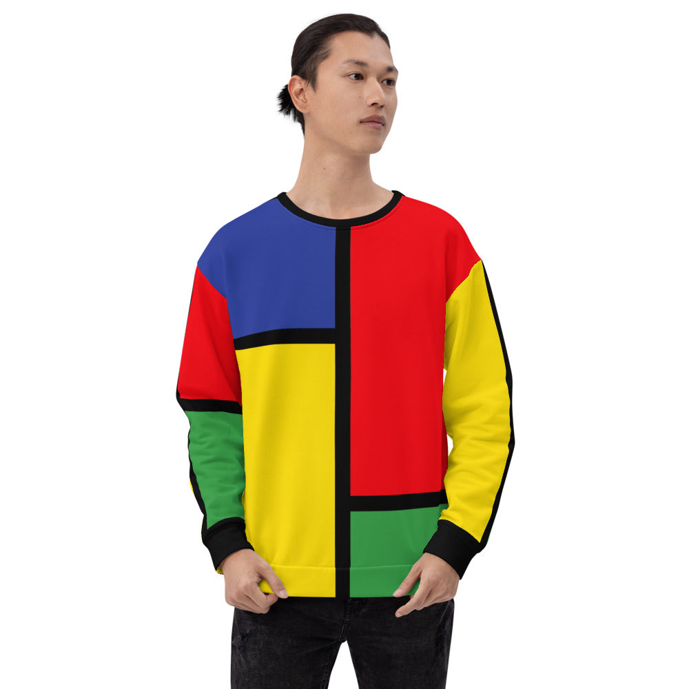 80 Rap / Retro Sweatshirt / Geometric Sweatshirt / Color Block Sweater