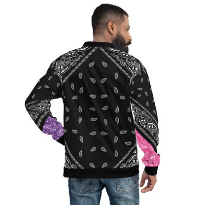 Hip Hop Bandana Jacket / Colorful Patchwork Bandana